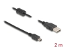 84914 Delock USB 2.0-s kábel A-típusú csatlakozódugóval > USB 2.0 Mini-B csatlakozódugóval, 2,0 m, fekete