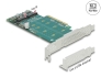 89045 Delock PCI Express x8 kartica na 2 x interna NVMe M.2 Key M - račvanje - niskoprofilni faktor oblika
