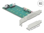 89047 Delock PCI Express x4-kort till 1 x M.2 Key B + 1 x NVMe M.2 Key M - Formfaktor med låg profil