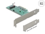 89370 Delock PCI Express x4 Kártya > 1 x belső NVMe M.2 Key M 80 mm - alacsony profilú formatényező