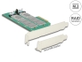 89536 Delock PCI Express x4-kártya > 2 x belső M.2 aljzat B nyílással, RAID-dal - alacsony profilú formatényező