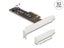 89836 Delock PCI Express x4-kártya - 1 x belső NVMe M.2 Key M 110 mm - alacsony profilú formatényező