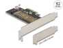 90047 Delock Placă PCI Express x4 la 1 x internă NVMe M.2 cheie M 80 mm - Factor de formă cu profil redus