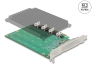 90054 Delock PCI Express x16 kártya - 4 x belső NVMe M.2 Key M hűtőbordával - elágazás