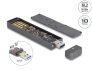 42021 Delock Externí pouzdro na SSD M.2 NVME PCIe nebo SSD SATA se zástrčkovým konektorem USB Typu-A 10 Gbps