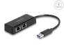 64194 Delock USB Typ-A Adapter zu 2 x Gigabit LAN