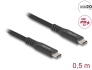 80023 Delock Cavo USB 20 Gbps USB Type-C™ maschio per maschio PD 3.0 100 W E-Marker 0,5 m metallo nero