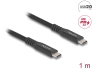 80024 Delock USB 20 Gbps Cable USB Type-C™ male to male PD 3.0 100 W E-Marker 1 m black metal