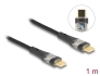 80763 Delock Câble USB 2.0 de données et câble de chargement rapide USB Type-C™ mâle à mâle, transparent, PD 3.0, 100 W, 1 m