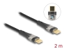 80764 Delock USB 2.0 Data- och snabbladdningskabel USB Type-C™ hane till hane genomskinlig PD 3.0 100 W 2 m