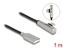 80766 Delock Câble USB 2.0 Type-A mâle à USB Type-C™ mâle angulée avec LED et chargement rapide, 60 W, 1 m