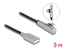 80768 Delock USB 2.0-kabel Typ-A hane till USB Type-C™ hane vinklad med LED och Snabbladdning 60 W 3 m