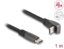 80751 Delock USB 2.0 Câble ruban plat USB Type-C™ mâle à USB Type-C™ mâle angulé PD 3.0, 60 W, 1 m, noir