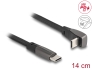 80750 Delock Plochý páskový kabel USB 2.0 ze zástrčkového konektoru USB Type-C™ na zástrčkový konektor USB Type-C™, pravoúhlý, PD 3.0, výkon 60 W, 14 cm, černý
