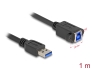 80485 Delock Cablu USB 5 Gbps USB Tip-A tată la USB Tip-B mamă pentru instalare, 1 m negru