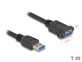 80486 Delock Kabel USB 5 Gbps, męski USB Typu-A na żeński USB Typu-A, do instalacji 1 m, czarny