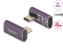 60288 Delock USB Adapter 40 Gbps USB Type-C™ PD 3.1 240 W csatlakozódugóval - csatlakozóhüvellyel, elforgatott ívelt bal / jobb 8K 60 Hz fém