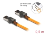 80403 Delock RJ45 mrežni kabel s USB Type-C™ funkcijom traženja priključaka Self Tracing Cat.6A S/FTP 0,5 m narančasta