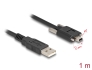 80478 Delock Kabel USB 2.0 Typ-A, męski na Typ Mini-B, męski, ze śrubami 1 m, czarny