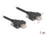 80479 Delock USB 2.0-kabel Typ-A hane till hane med skruvar 1 m svart