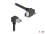 80481 Delock USB 5 Gbps-kabel USB Typ-A hane 90° nedåtvinklad till USB Typ-B hane med skruv 90° högervinklad 1 m svart