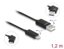 80769 Delock Kábel A-típusú USB 2.0 apa - USB Type-C™ apa elforgatható gyors töltő funkcióval 60 W 1,2 m