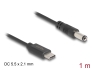 85397 Delock USB Type-C™-strömkabel till DC 5,5 x 2,1 mm hane 1 m