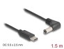 85399 Delock Cablu de alimentare USB Type-C™ la DC 5,5 x 2,5 mm tată unghi 1,5 m