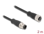 80845 Delock M12 Cable D-coded 4 pin male to female PVC 2 m