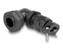 60591 Delock Cable Gland with strain relief and bending protection 90° angled PG9 black