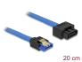 84971 Delock Câble prolongateur SATA 6 Gb/s femelle droit > SATA mâle droit 20 cm bleu à verrouillage