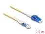 88291 Delock Optický kabel ze zástrčky CS na LC Duplex, singlemode, G657A2 / OS2 Uniboot, 0,5 m