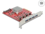 90481 Delock PCI Express x4 Card to 4 x external SuperSpeed USB 10 Gbps (USB 3.2 Gen 2) USB Type-A female