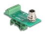 60659 Delock Adapter modułu transferowego M12 8-pinowy żeński z kodowaniem A na 9-pinowy blok zacisków na szynę DIN