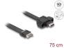 85760 Delock USB 10 Gbps Flat Cable Type-E Key A 20 pin male to USB Type-C™ female panel-mount 75 cm