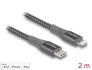 86632 Delock Cavo dati e cavo di ricarica USB Type-C™ per Lightning™ per iPhone™, iPad™ e iPod™ da grigio 2 m MFi