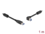 81100 Delock USB 5 Gbps kabel Typ-A samec na Typ-B samec 90° zahnutá doleva 1 m
