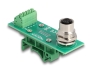 60658 Delock Adapter modułu transferowego M12 4-pinowy żeński z kodowaniem A na 5-pinowy blok zacisków na szynę DIN