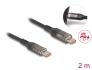 85409 Delock USB 2.0 Daten- und Schnellladekabel USB Type-C™ Stecker zu Stecker PD 3.0 100 W mit Leistungsanzeige transparent 2 m