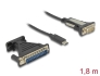 62904 Delock Προσαρμογέας USB Type-C™ > 1 x Σειριακό DB9 RS-232 + Προσαρμογέας DB25
