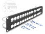 67057 Delock Panel de conexión tipo-D de 19″ con alivio de tensión, 32 puertos, 2U, negro