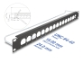 67058 Delock 19″ D-Type Patch Panel with strain relief 16 port 1U black