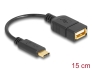 65579 Delock Przewód z adapterem USB Type-C™ 2.0 męski> USB 2.0 typu A żeński 15 cm czarny
