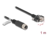 80423 Delock M12 Kabel A-kodiert 8 Pin Buchse zu RJ45 Stecker mit Schrauben Cat.5e FTP 1 m schwarz