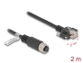 80425 Delock M12 Kabel A-kodiert 8 Pin Buchse zu RJ45 Stecker mit Schrauben Cat.5e FTP 2 m schwarz
