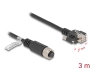 80428 Delock Kabel M12, A-kódovaný, z 8 pinové zásuvky na zástrčku RJ45, se šrouby, Cat.5e, FTP, 1 m, černý