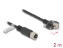 80445 Delock M12 Kabel D-kodiert 4 Pin Buchse zu RJ45 Stecker mit Schrauben Cat.5e FTP 2 m schwarz