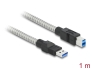 86778 Delock USB 3.2 Gen 1, fém borítású kábel A-típusú apa – B-típusú, 1 méter