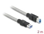 86779 Delock USB 3.2 Gen 1, fém borítású kábel A-típusú apa – B-típusú, 2 méter
