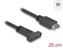 85454 Delock USB 10 Gbps Cable USB Type-E Key A 20 pin male to USB Type-C™ female panel-mount 25 cm